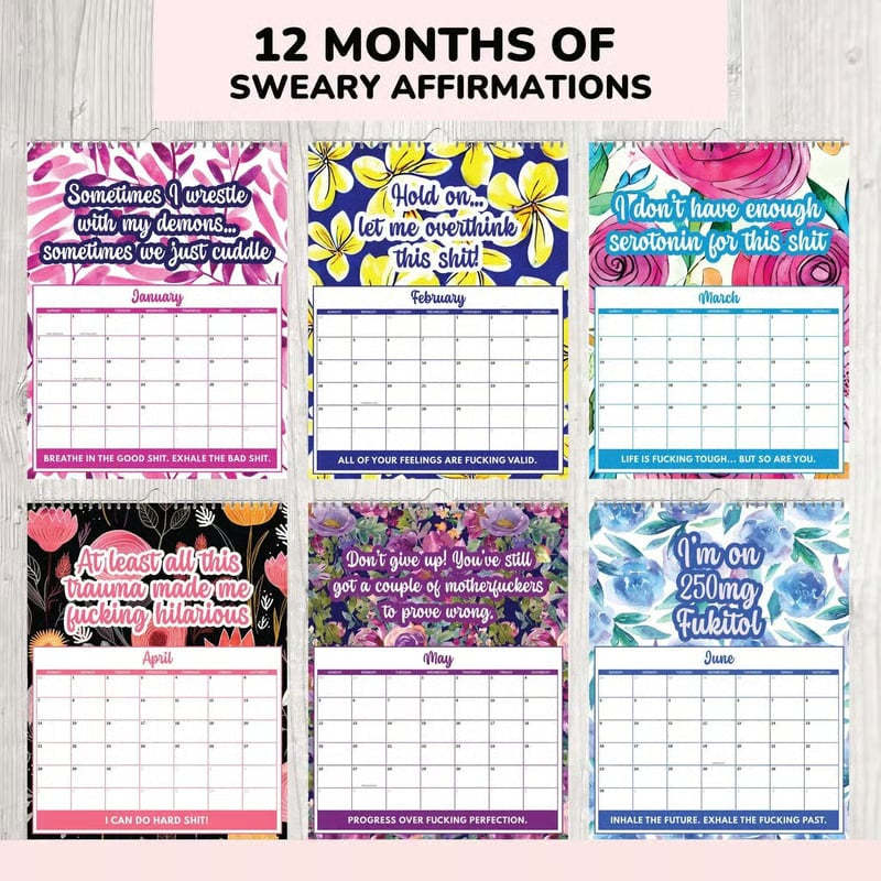 📅 2027 Sweary Mental Health Calendar - Perfect for Home Decor & Gift Ideas