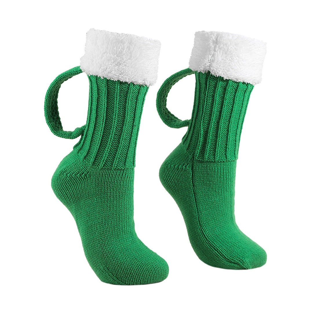 Beer Christmas Mug Socks with Handles for Women Funny Christmas Novelty Socks