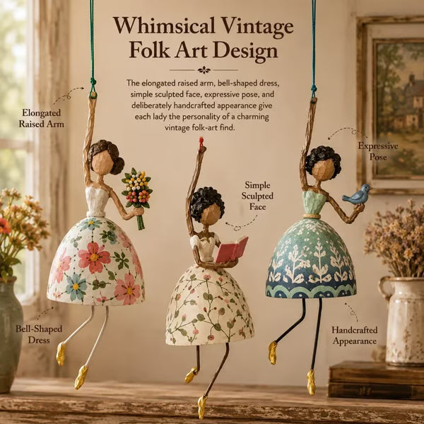 💃🌸 Let Your Space Dance — Whimsical Dancing Lady Hanging Ornament (📦Buy 2 Free Shipping) - Bouquet Lady