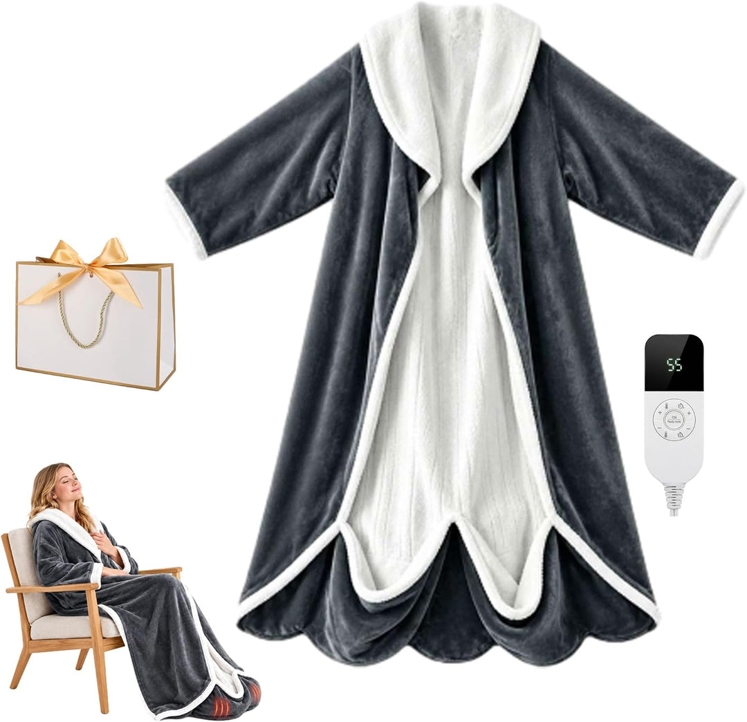 Wearable Heated Blanket with Foot Pocket