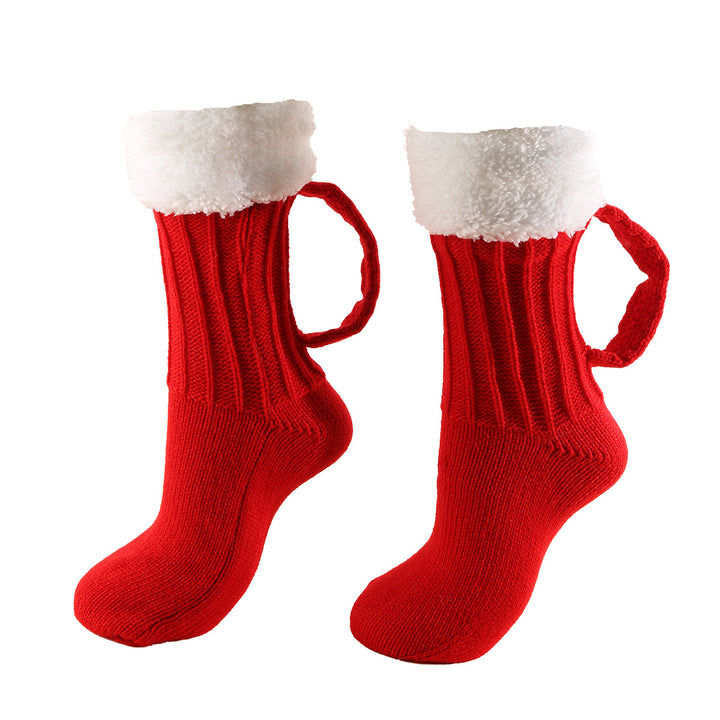 Beer Christmas Mug Socks with Handles for Women Funny Christmas Novelty Socks