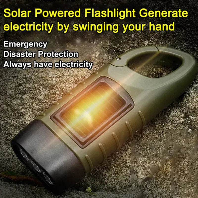 🔦 Solar + Hand-Crank Flashlight | Outdoor Backup