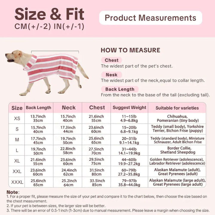 Quick-Drying Dog Bathrobe - Super Absorbent Soft Pet Towel Wrap