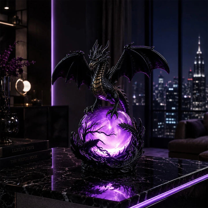🔮🐉Gothic Dragon LED Crystal Ball Lamp for Dark Aesthetic Decor