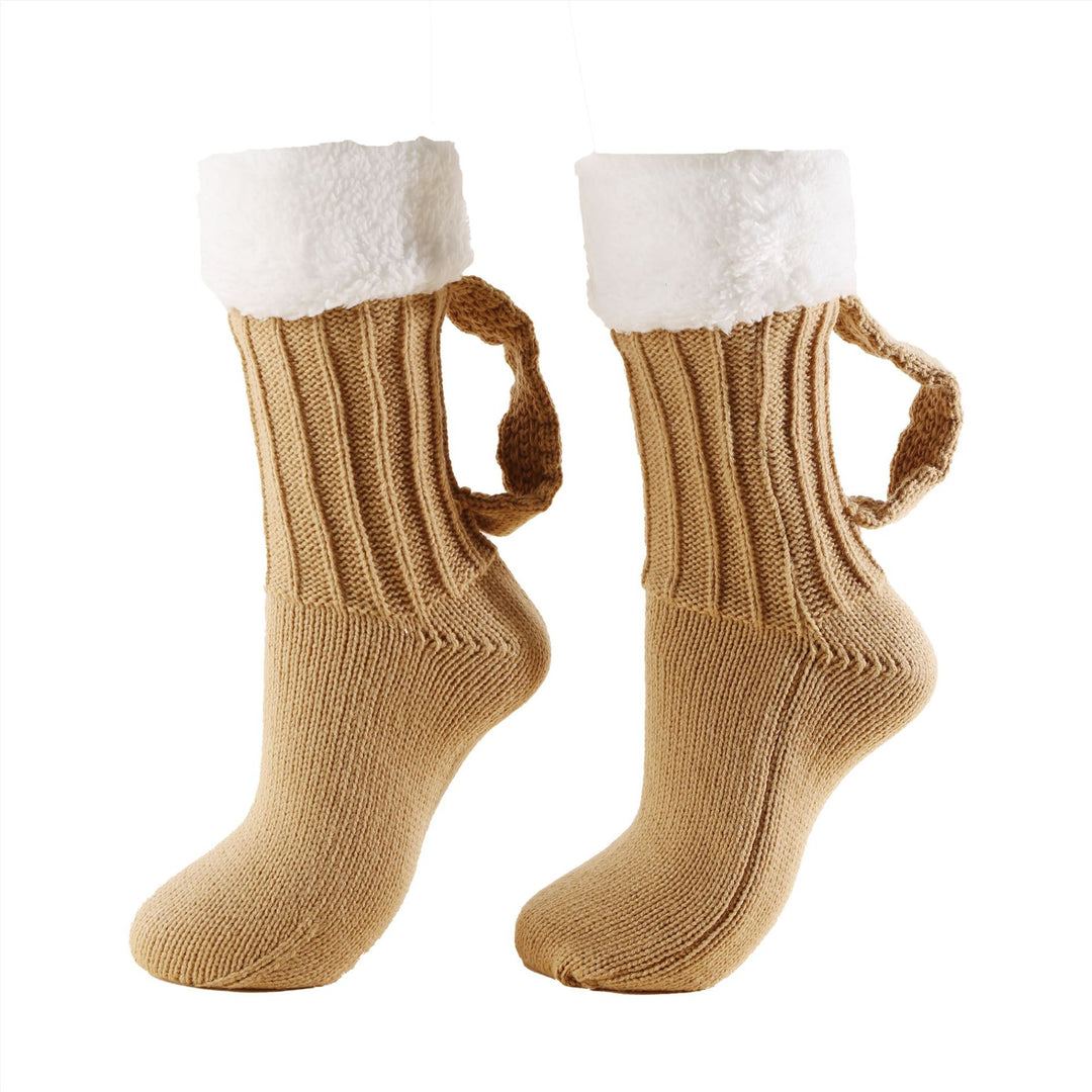 Beer Christmas Mug Socks with Handles for Women Funny Christmas Novelty Socks