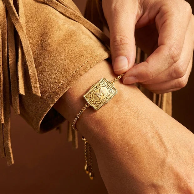 Vintage Western Custom Initial Bolo Bracelet/Necklace