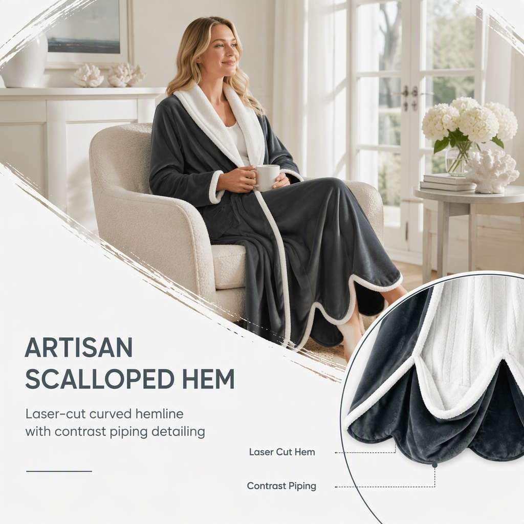 Wearable Heated Blanket with Foot Pocket