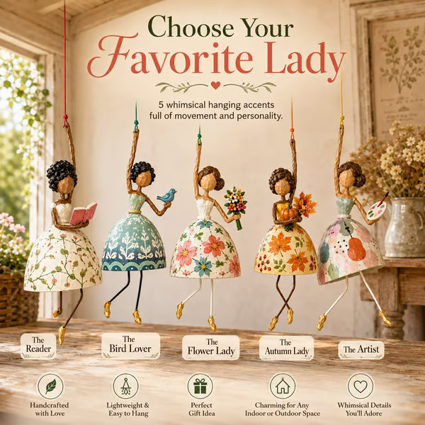 💃🌸 Let Your Space Dance — Whimsical Dancing Lady Hanging Ornament (📦Buy 2 Free Shipping) - Bouquet Lady