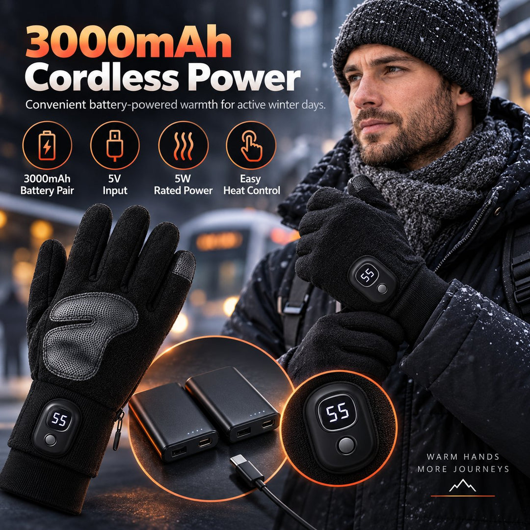 🔥 Heated Electric Winter Gloves — 3000mAh Thermal Touchscreen Gloves ❄️