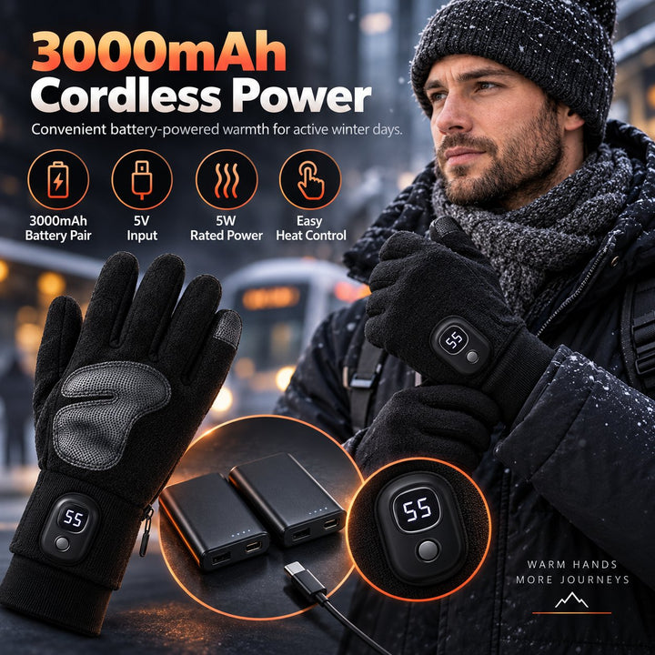 🔥 Heated Electric Winter Gloves — 3000mAh Thermal Touchscreen Gloves ❄️