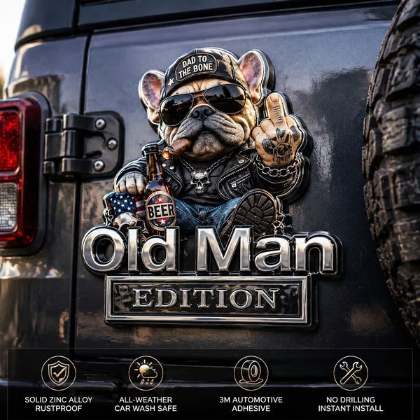 🚗💨 Funny Old Man Edition French Bulldog Car Decal 🐶