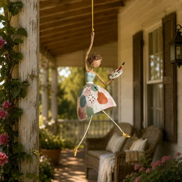 💃🌸 Let Your Space Dance — Whimsical Dancing Lady Hanging Ornament (📦Buy 2 Free Shipping) - Bouquet Lady