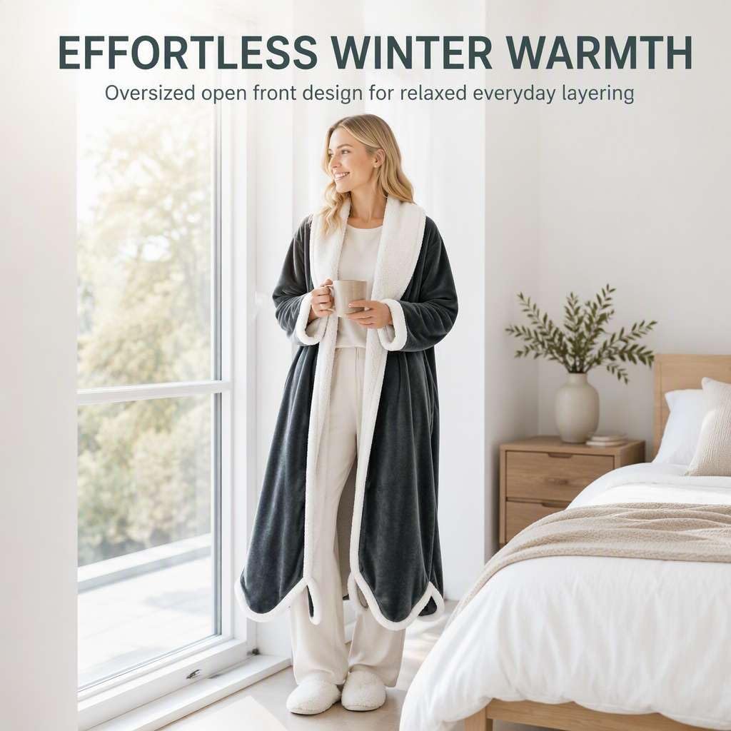 Wearable Heated Blanket with Foot Pocket