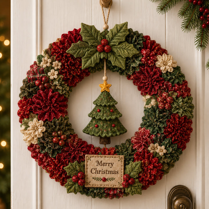 🔥49% Off Last Day - 🔥🎄 3D Fabric Poke Wreath DIY Kit2