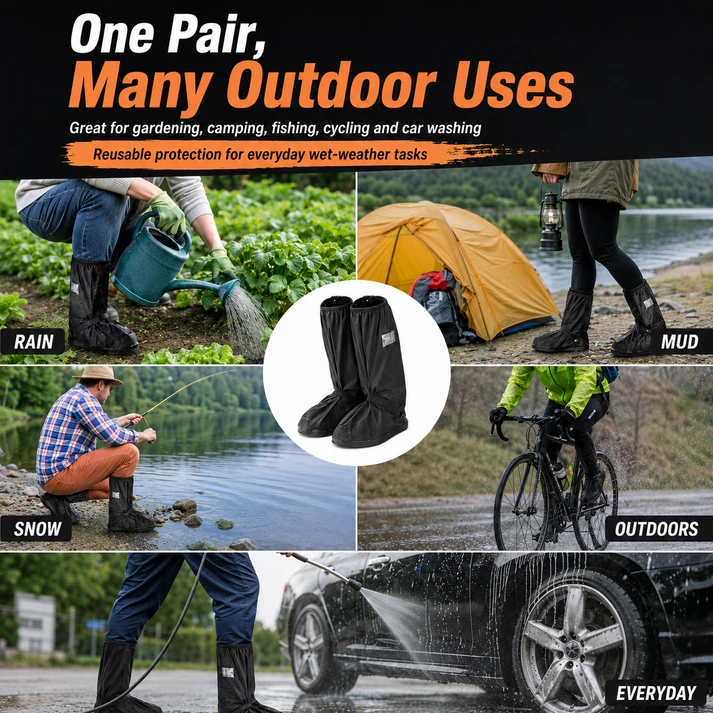 🌧️ Reusable Waterproof Boot Covers for Rain, Mud & Snow