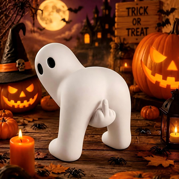 Fun Ghost Middle Finger Ornament