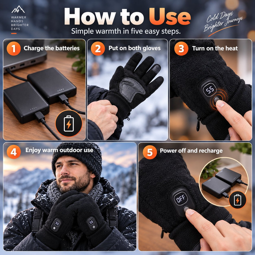 🔥 Heated Electric Winter Gloves — 3000mAh Thermal Touchscreen Gloves ❄️