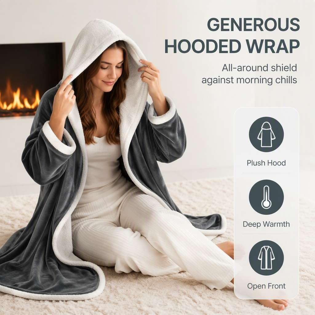 Wearable Heated Blanket with Foot Pocket
