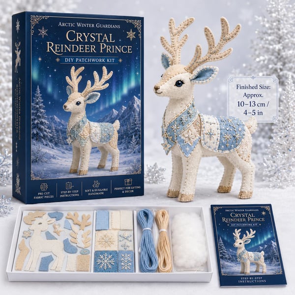 ❄️ Arctic Guardian DIY Kit – Pre‑Cut, Beginner Friendly, 3D Felt Plush 🧵