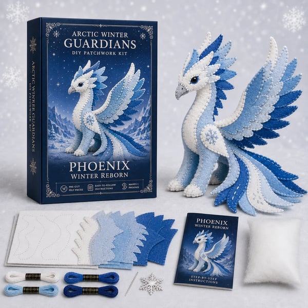 ❄️ Arctic Guardian DIY Kit – Pre‑Cut, Beginner Friendly, 3D Felt Plush 🧵