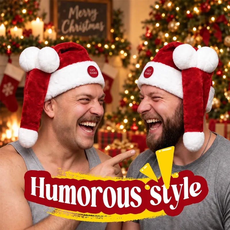 🎅 Animated Naughty Santa Hat | Funny Christmas Party Hat