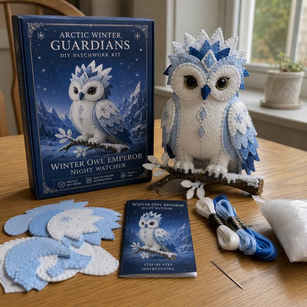 ❄️ Arctic Guardian DIY Kit – Pre‑Cut, Beginner Friendly, 3D Felt Plush 🧵