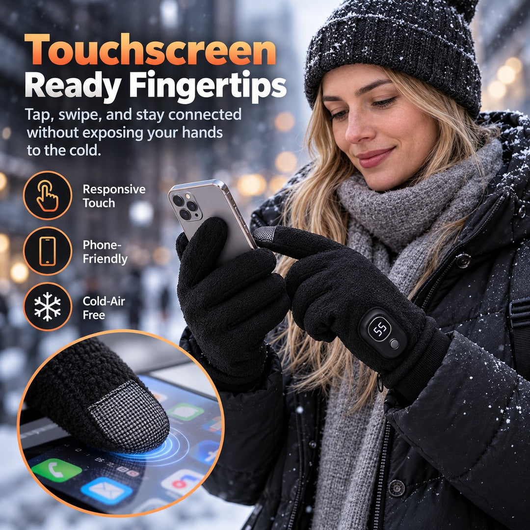 🔥 Heated Electric Winter Gloves — 3000mAh Thermal Touchscreen Gloves ❄️