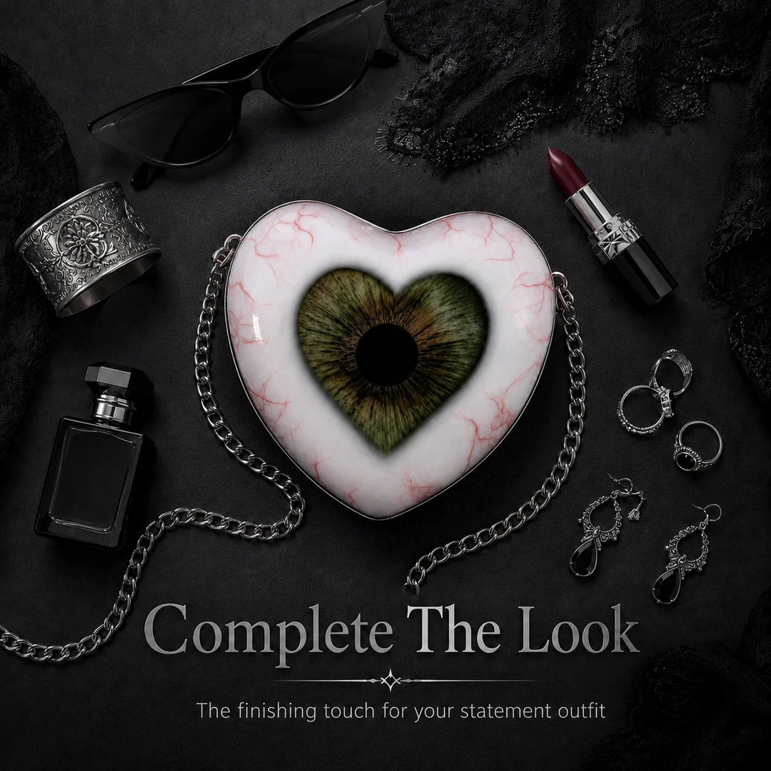 🔥Last Day 50% OFF 🖤👁 Gothic Heart Eye Statement Crossbody Bag