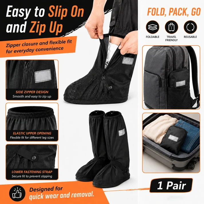 🌧️ Reusable Waterproof Boot Covers for Rain, Mud & Snow