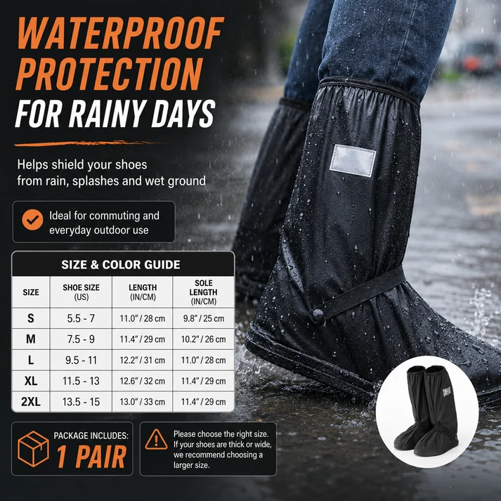 🌧️ Reusable Waterproof Boot Covers for Rain, Mud & Snow
