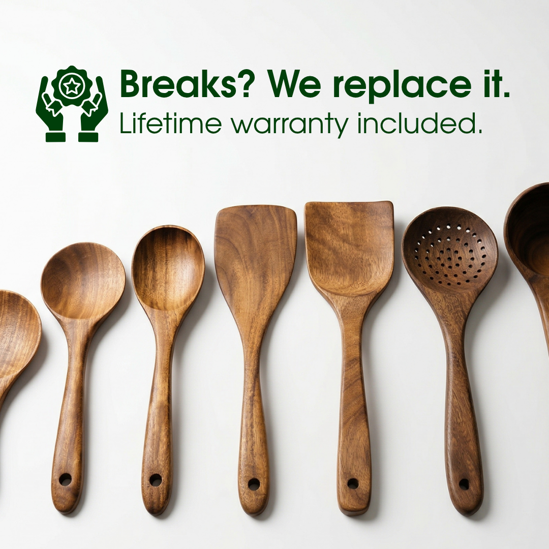 7-Piece Acacia Wood Utensil Set