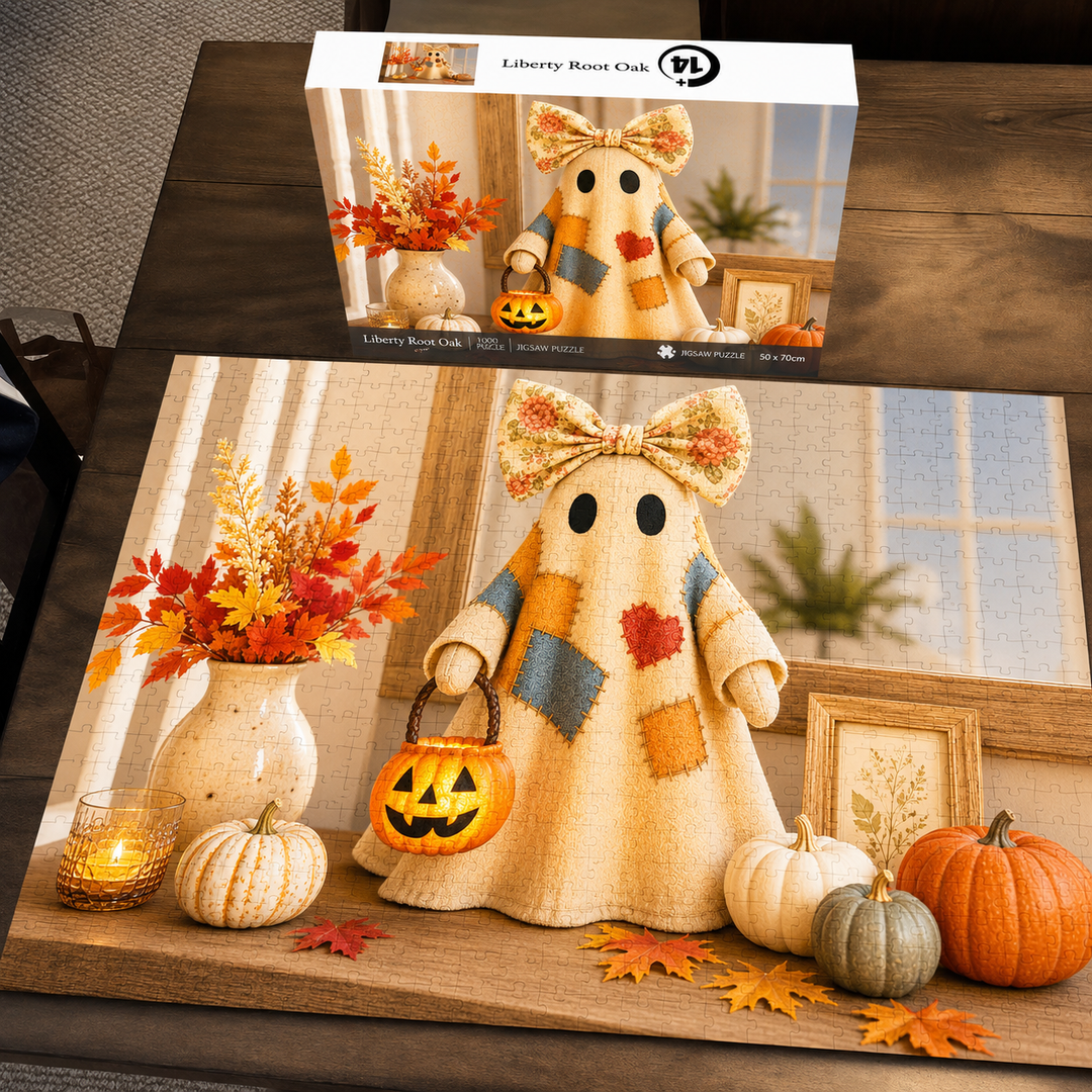 Patchwork Ghost Halloween Jigsaw Puzzle