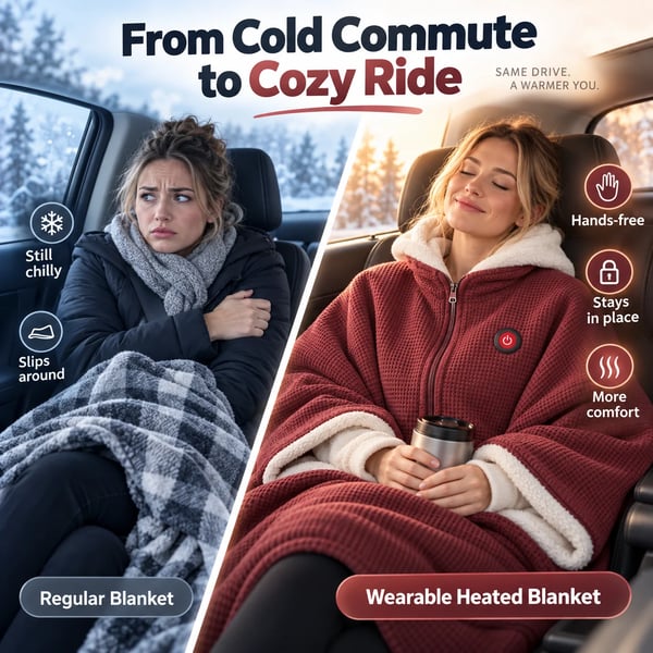 🔥 Wearable Heated Blanket – Cozy Hands-Free Warmth