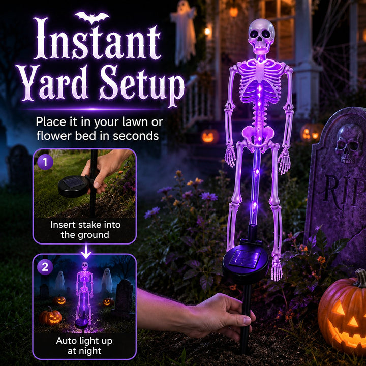 ⏰limited-time 50% OFF💀 Solar Skeleton Yard Stake