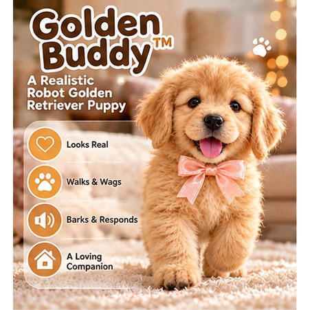 🎄45% OFF🐕🐾 Golden Buddy Realistic Robot Golden Retriever Puppy