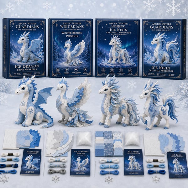 ❄️ Arctic Guardian DIY Kit – Pre‑Cut, Beginner Friendly, 3D Felt Plush 🧵