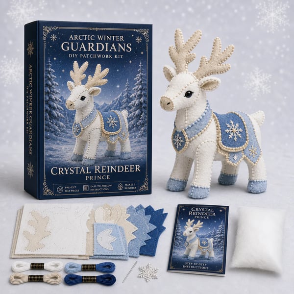❄️ Arctic Guardian DIY Kit – Pre‑Cut, Beginner Friendly, 3D Felt Plush 🧵
