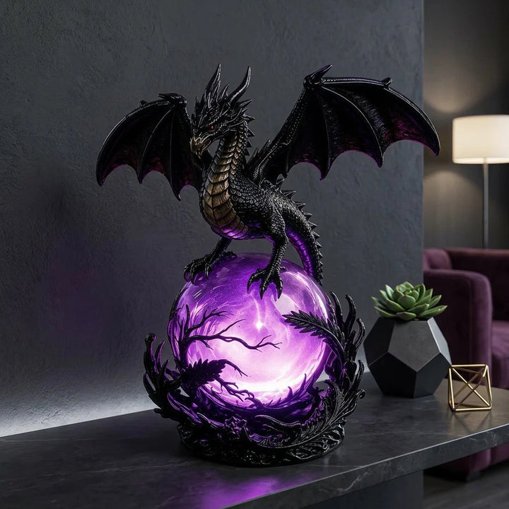 🔮🐉Gothic Dragon LED Crystal Ball Lamp for Dark Aesthetic Decor