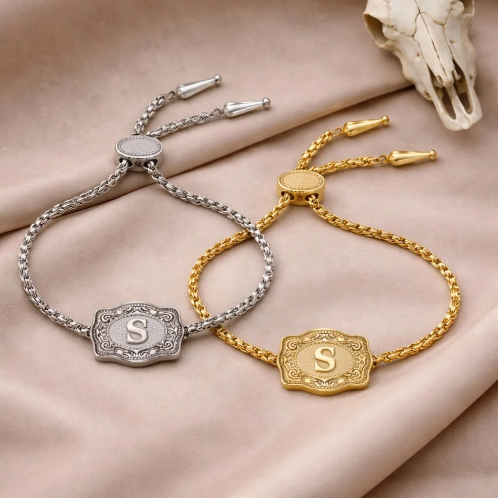 Vintage Western Custom Initial Bolo Bracelet/Necklace