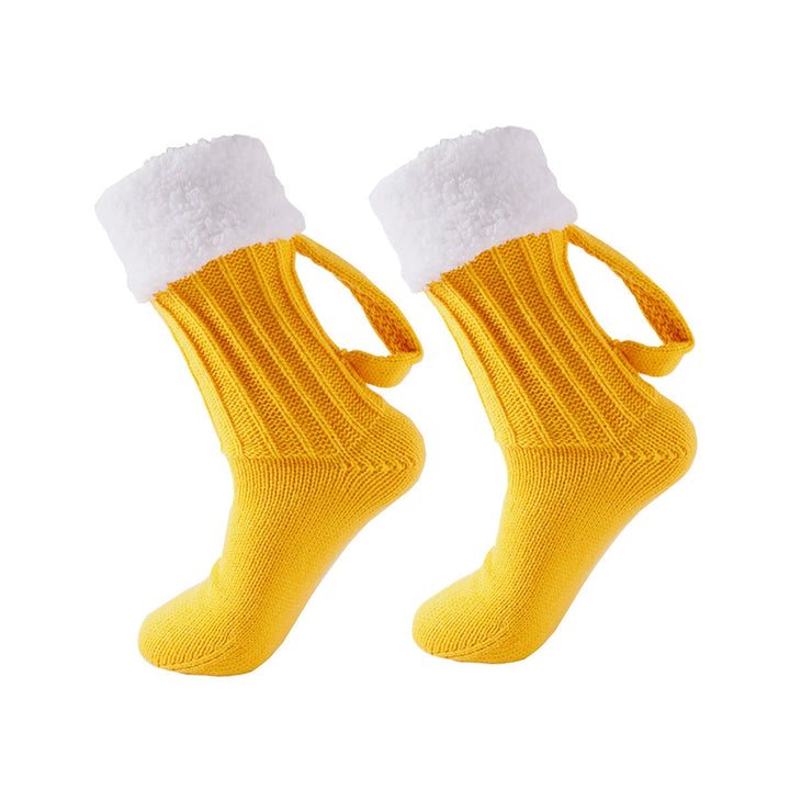 Beer Christmas Mug Socks with Handles for Women Funny Christmas Novelty Socks
